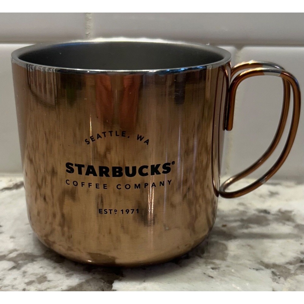 Starbucks Gatherings 12oz Mug Copper Metal Stainless Steel Camping Wire Cup‎